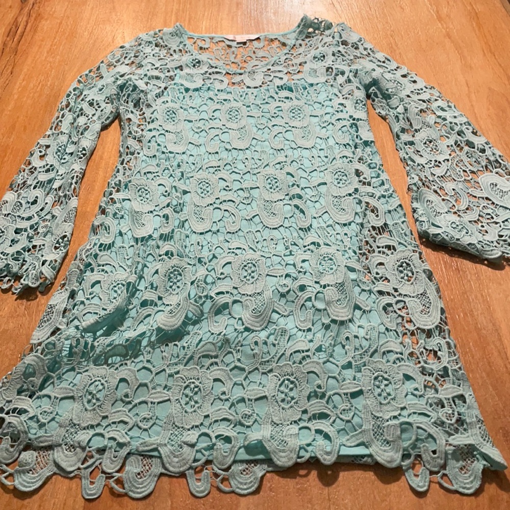 Blue lace dress